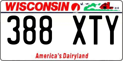 WI license plate 388XTY