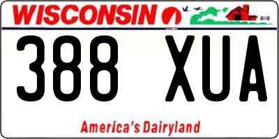 WI license plate 388XUA