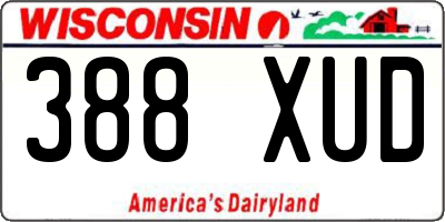 WI license plate 388XUD