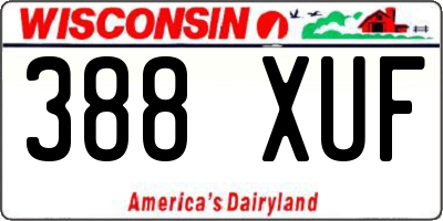 WI license plate 388XUF