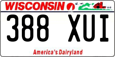 WI license plate 388XUI