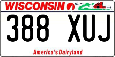 WI license plate 388XUJ