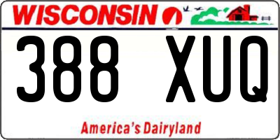 WI license plate 388XUQ