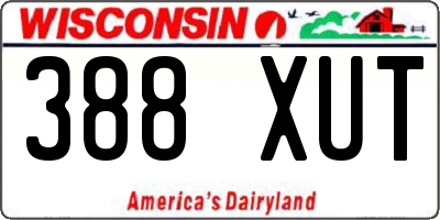 WI license plate 388XUT