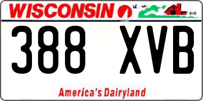 WI license plate 388XVB