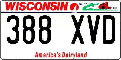 WI license plate 388XVD
