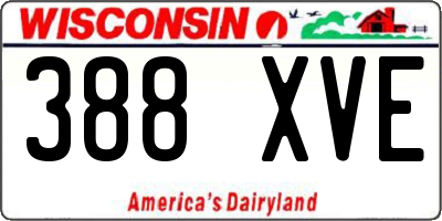 WI license plate 388XVE