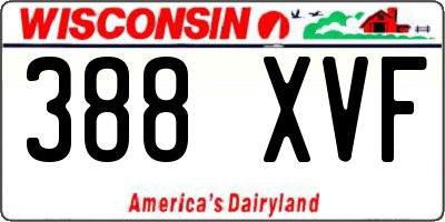 WI license plate 388XVF
