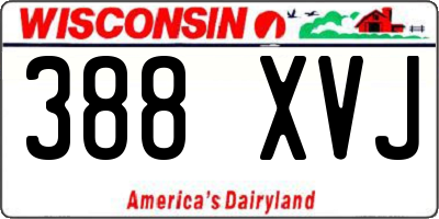 WI license plate 388XVJ