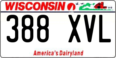 WI license plate 388XVL