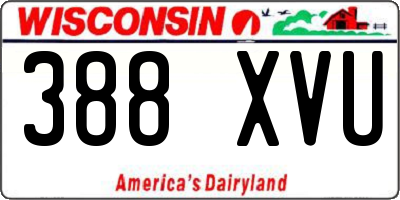 WI license plate 388XVU