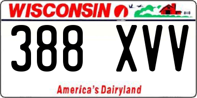 WI license plate 388XVV