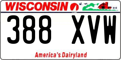 WI license plate 388XVW