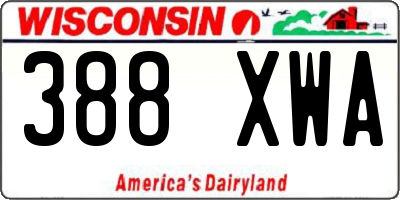 WI license plate 388XWA