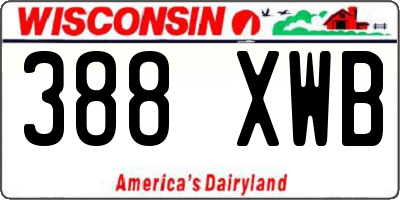 WI license plate 388XWB