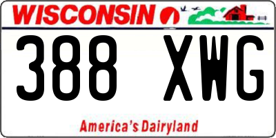 WI license plate 388XWG