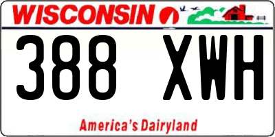 WI license plate 388XWH