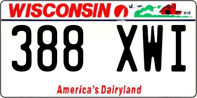 WI license plate 388XWI