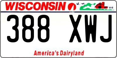 WI license plate 388XWJ
