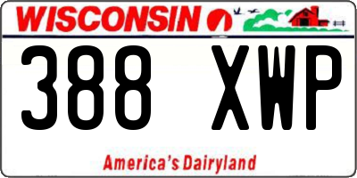 WI license plate 388XWP