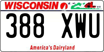 WI license plate 388XWU