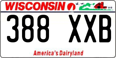 WI license plate 388XXB
