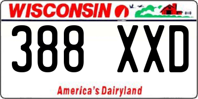 WI license plate 388XXD
