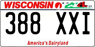 WI license plate 388XXI