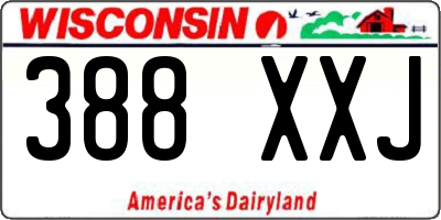 WI license plate 388XXJ