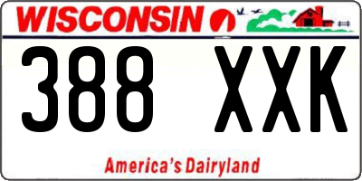 WI license plate 388XXK