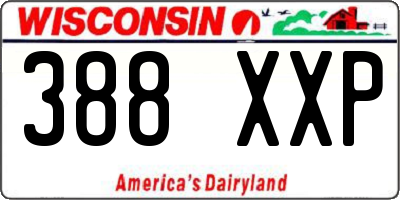 WI license plate 388XXP
