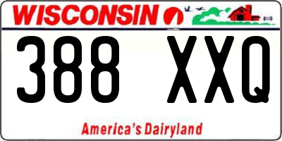 WI license plate 388XXQ