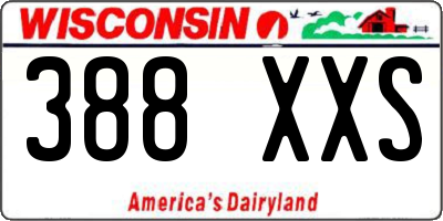 WI license plate 388XXS