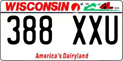 WI license plate 388XXU