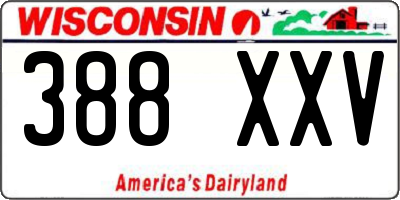 WI license plate 388XXV