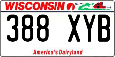 WI license plate 388XYB