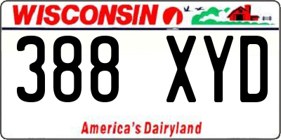 WI license plate 388XYD