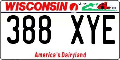WI license plate 388XYE