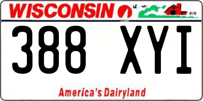 WI license plate 388XYI