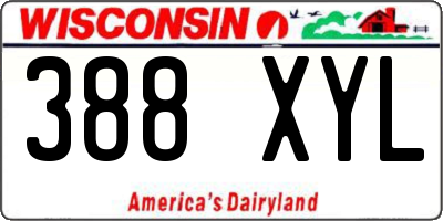 WI license plate 388XYL