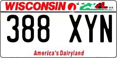 WI license plate 388XYN