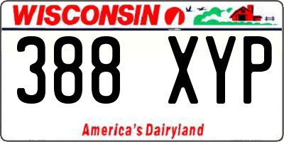 WI license plate 388XYP