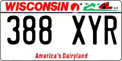 WI license plate 388XYR