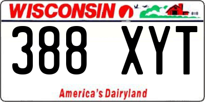 WI license plate 388XYT