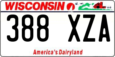 WI license plate 388XZA