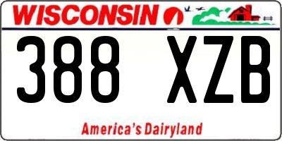 WI license plate 388XZB