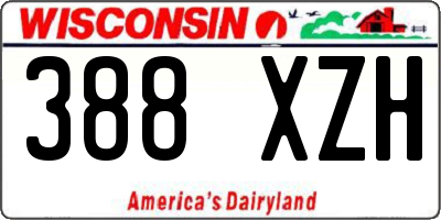 WI license plate 388XZH