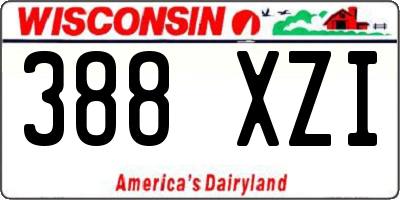 WI license plate 388XZI