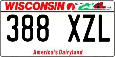 WI license plate 388XZL