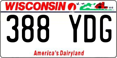 WI license plate 388YDG